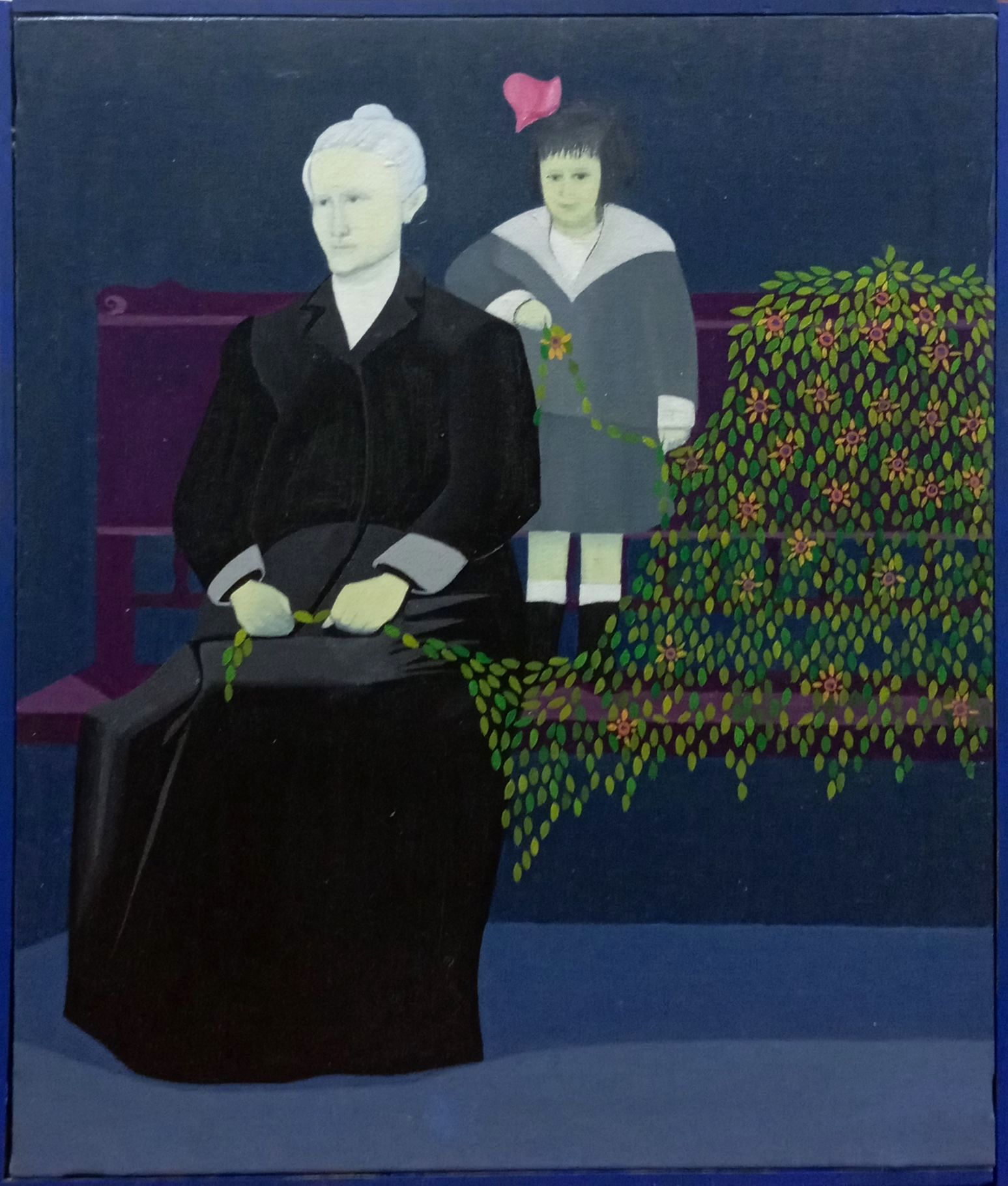 2021 La abuela Catalina con María 55x46 Óleo sobre lienzo jpg